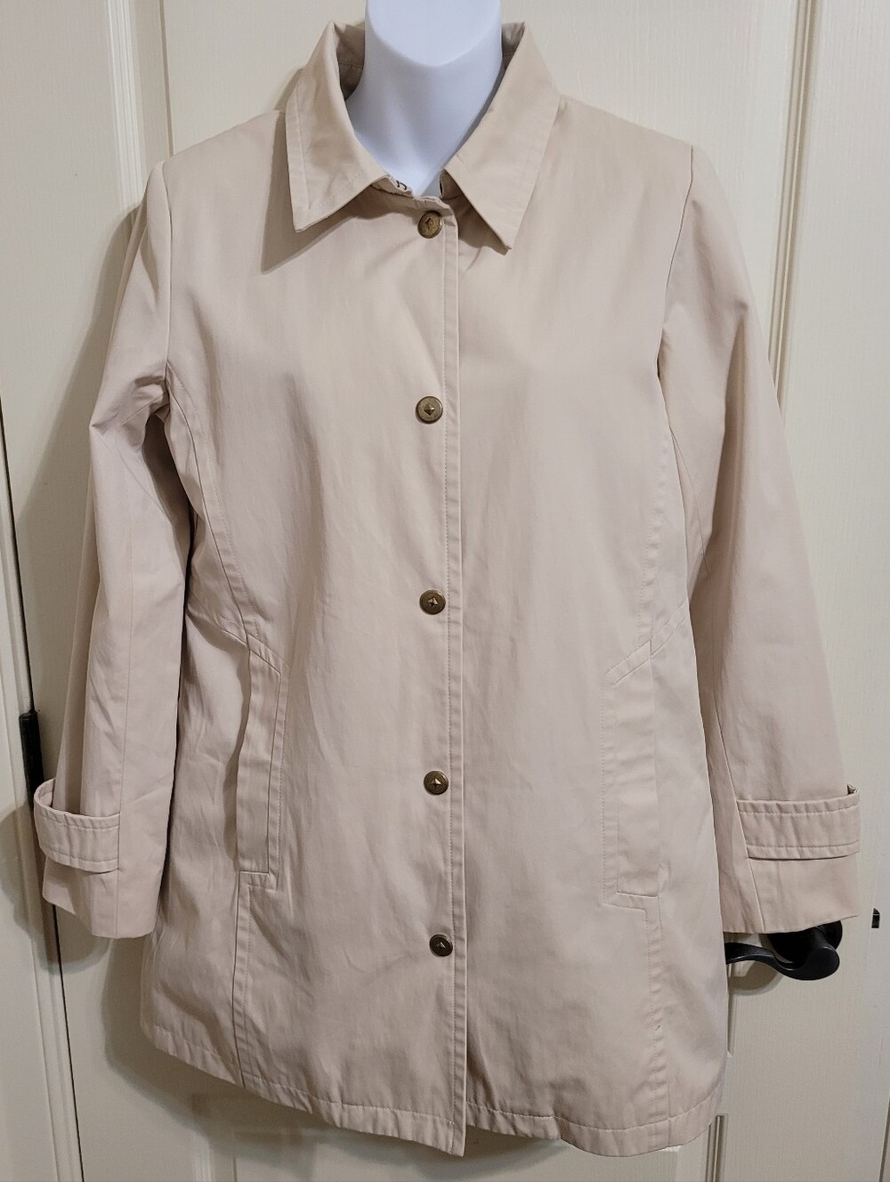 Worthington Classic Lightweight Trench/RainCoat - Sz S, Cream, EUC